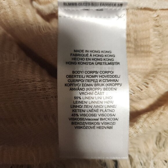 Lauren Ralph Lauren Fringe Trim Top Sweater Cream Boho Festival Size Small NWT - Picture 16 of 16